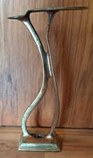 Vintage Solid Cast Brass Shoe Shine Last Stand Shining Polishing Cobbler Tool