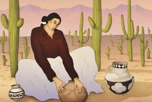Saguaro By R. C. Gorman - Quality Matte Print - FRAME ME 13x19 - Picture 2 of 2