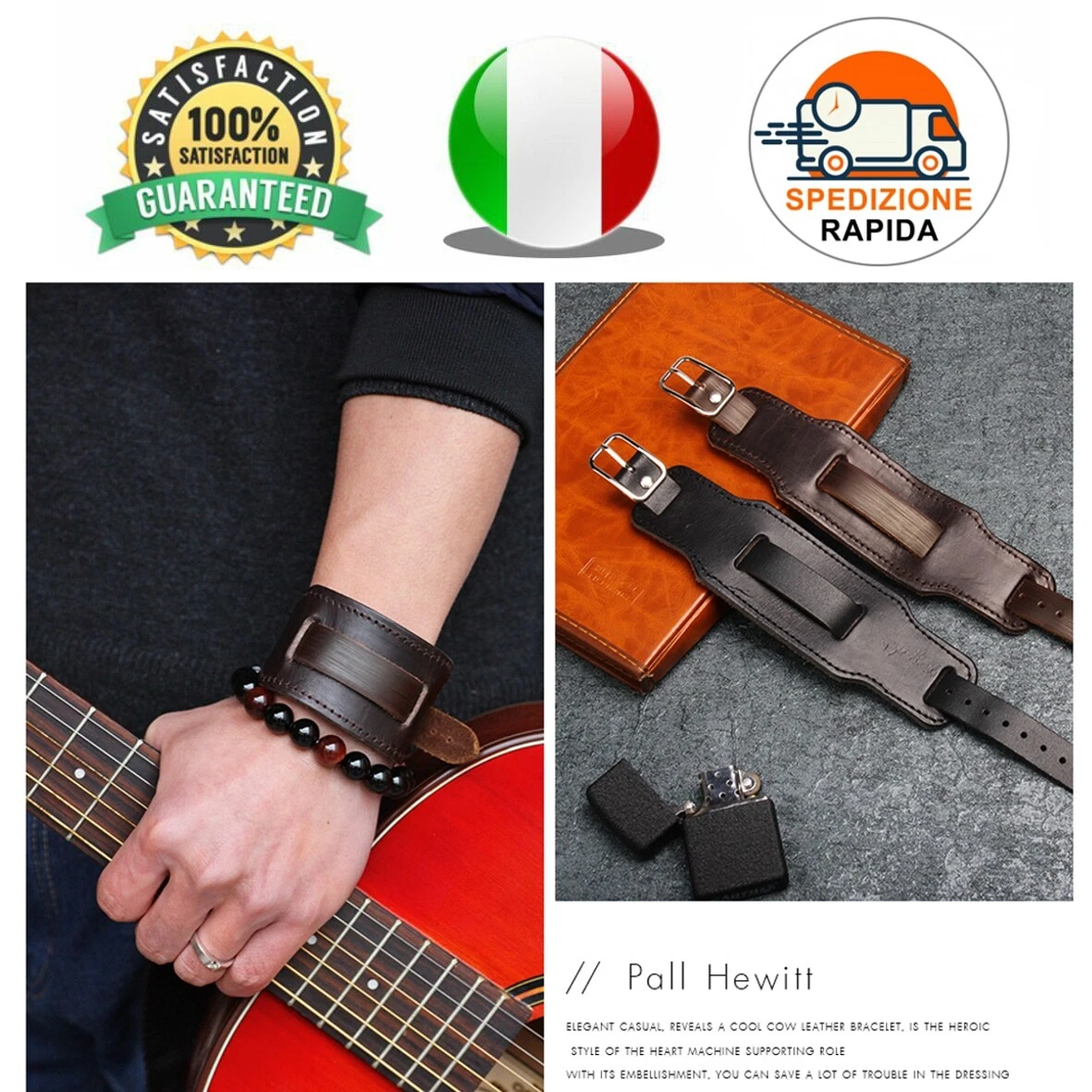 E Recensioni Per MILAKOO Bracciale Da Uomo In Pelle Con Polsino - Foto 11