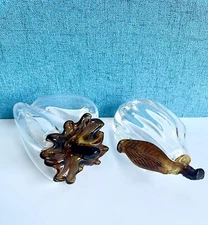 Glass Vintage Fruit With Amber Glass Accents