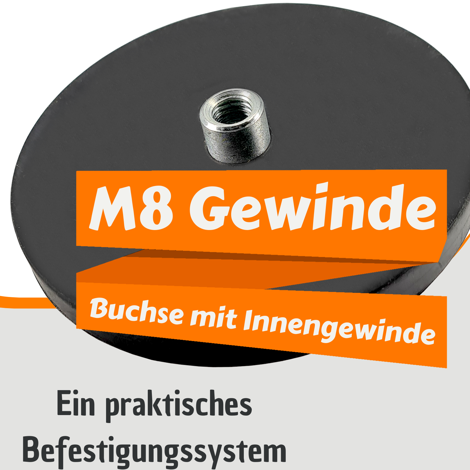 Neodym Magnete Gummiert Mit Gewinde - 2 Stück Ø88mm - Super Stark & Vielseitig