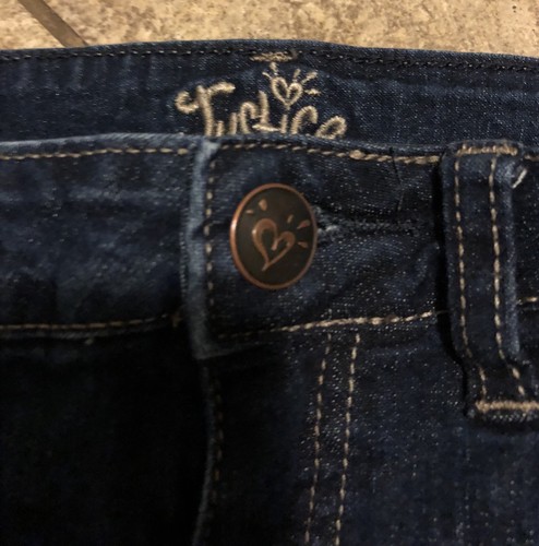2 Pairs Justice Jeans Girls 10 Dark Wash Simply Low Super Skinny Blue Stretch - Picture 3 of 10