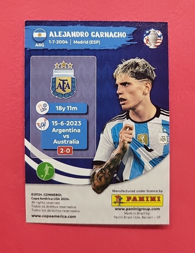 Alejandro Garnacho - Panini Copa America 2024 USA Upgrade - Rising Star #C19 RC - Picture 2 of 2