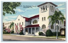 Postcard First Methodist Church Clearwater Florida Linen UNP