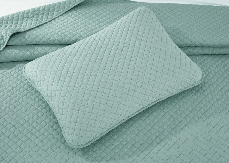 Juego de colcha de algodón de 3 piezas Chezmoi Collection Avon punto diamante Foto 2 de 4