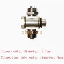 2pcs Tire Changer Machine Three-Way Trachea Air Valve Metal Connector 8mm Output