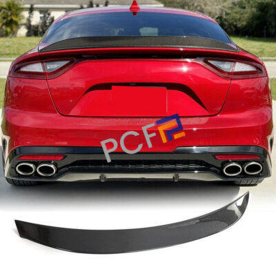 Fits 2018-2024 Kia Stinger Rear Trunk Real Carbon Spoiler Highkick Duckbill Wing