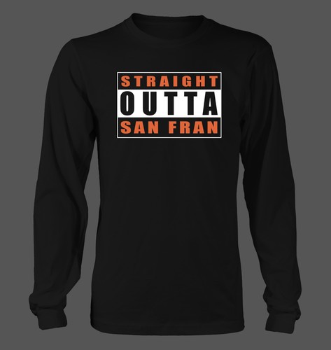 Straight Outta San Fran Men's Hanes Long Sleeve T-Shirt - San Francisco Giants