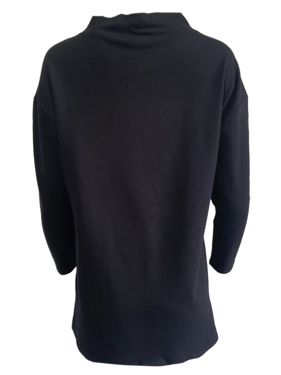 Eileen Fisher  Funnel Neck Tunic レディース シャツ トップス Black EILEEN FISHER Women's Black Petite Funnel Neck Boxy Tunic