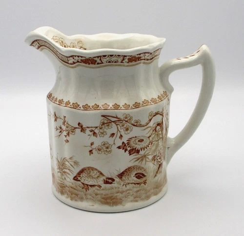 Antique Furnivals Quail Brown 16 Oz Pitcher