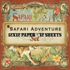 GRAPHIC 45 "SAFARI ADVENTURE" 12 X12 PAPER 12 SHEETS JUNGLE  ZOO SCRAPJACK'S PL