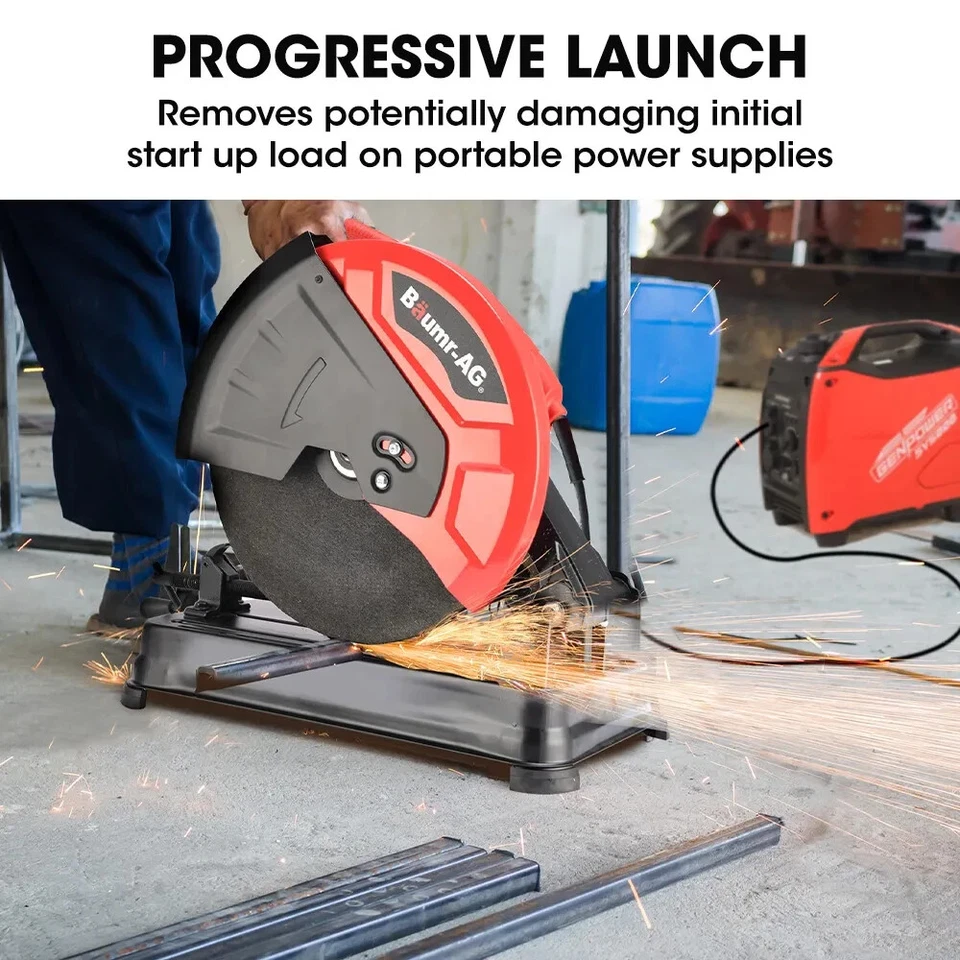 BAUMR-AG 2400W 355mm 14" Metal Cut Off Cold Saw, Soft Start, 45 Degree Mitre - image 4 of 4