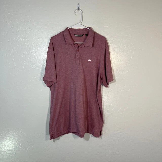 Travis Mathew Polo Mens XXL Shirt Red Pima Cotton Knit Casual