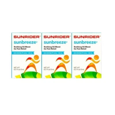 3 Pcs Sunrider Sunbreeze Essential Oil 5ml Pain Relief Muscle Sore Ache Menthol