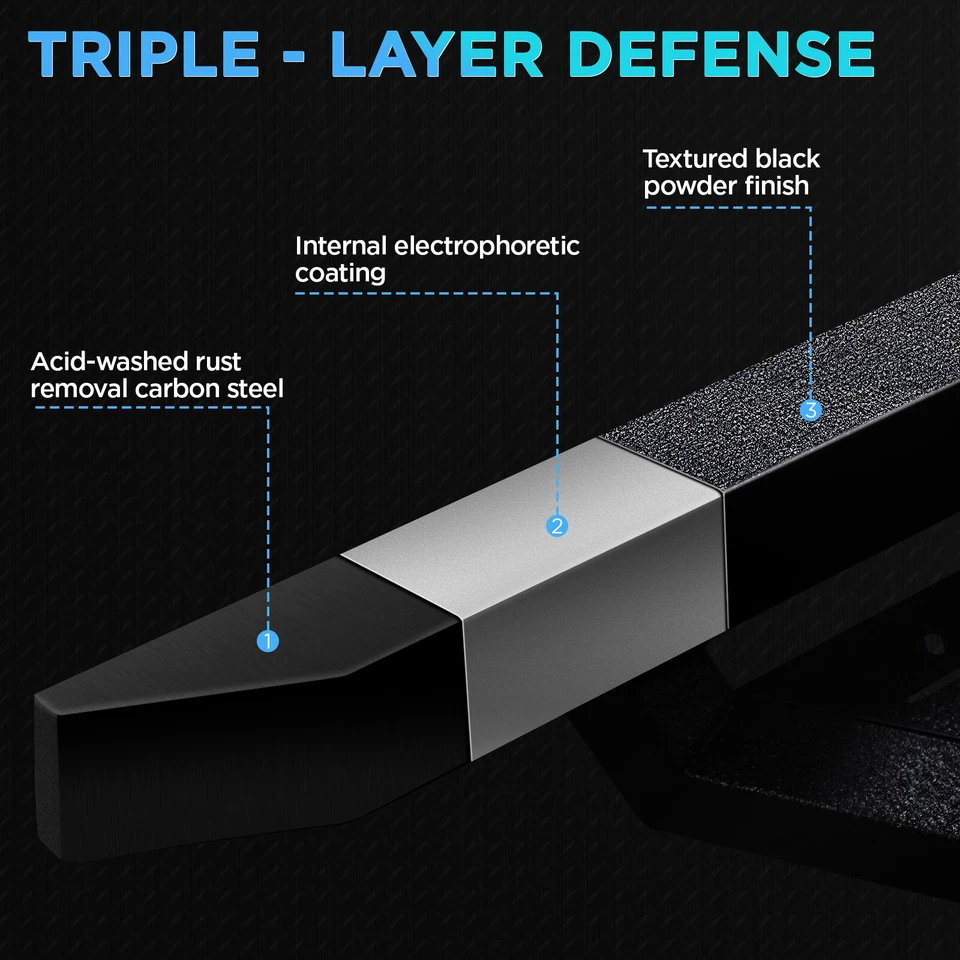 For 99-16 Ford F250 F350 F450 Superduty Crew Cab Drop Side Steps Running Boards — 第 4/4 张图片