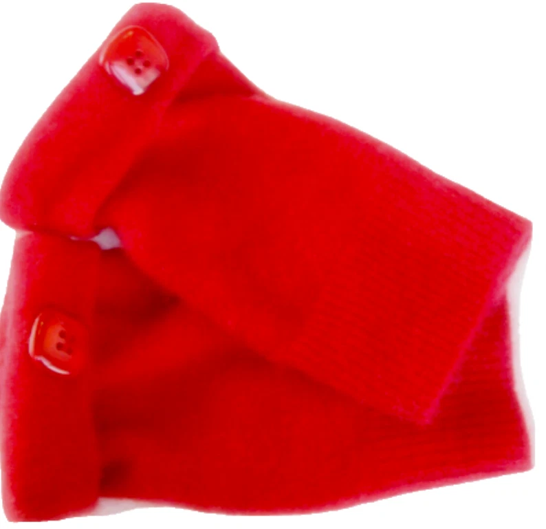 FINGERLESS GLOVES RED 100% CASHMERE S M L SMALL MEDIUM LARGE ARM WARMERS MITTENS