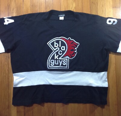 BEFORE SUPREME THERE WAS 2 BLACK GUYS HOCKEY JERSEY NHL MEGA RARE VTG HIP HOP 50