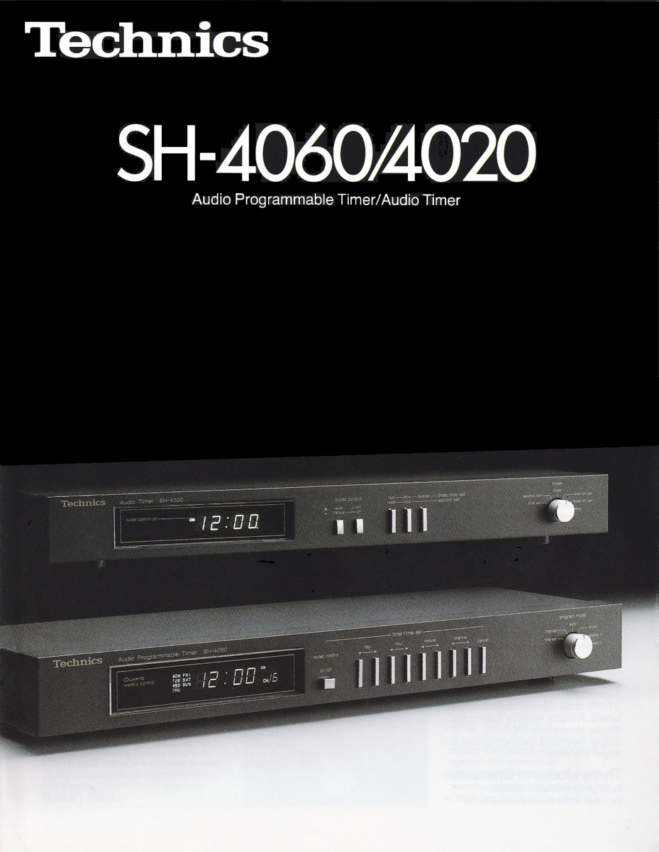 TECHNICS SH-4060 SH-4020 - AUDIO TIMER - BROCHURE CATALOGUE