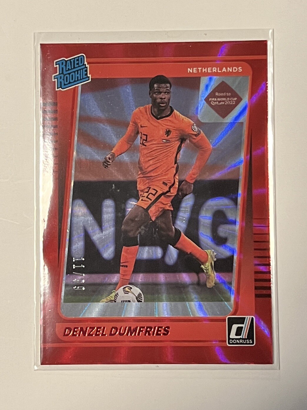 2021-22 Donruss DENZEL DUMFRIES Red Laser /99 Netherlands Inter Milan Rookie