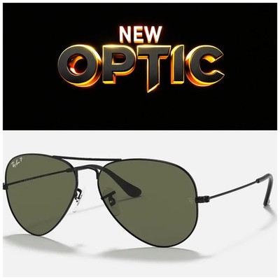 Gafas De Sol Ray-Ban RB3025 002/58 Aviator Black Polarized L61 New