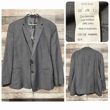 Lauren Ralph Lauren Wool Blazer Suit Jacket Men  s 52R Gray 2 Button