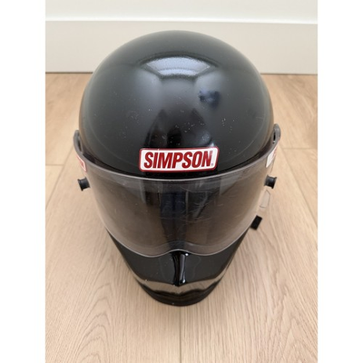 #ad Vintage Simpson Superbandit Full Face Motorcycle Helmet Size 7 1 2 Large Black $224.44