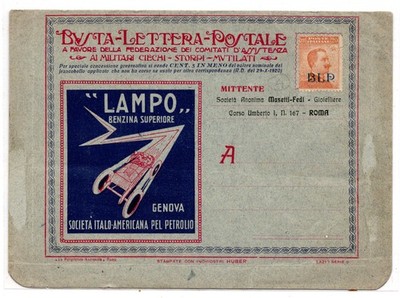 Lazio Series 9 ''Petrol Lightning'' - B.L.P franked with Cent. 20