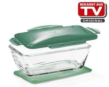 GENIUS Nicer Dicer Chef S ciotola in vetro 1,7 litri resistente al forno con coperchio verde