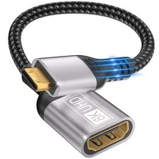 8K Mini HDMI to HDMI Adapter 8K 60Hz 4K 120Hz Male to Female Video Cable Cord