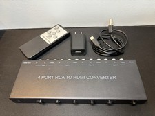 4 Port RCA to HDMI Converter 4:3 16:9 With Remote