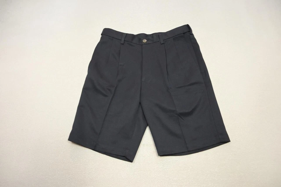 Haggar Cool18 Golf Shorts Navy Pleated Front Flex Waist 9.5" INS Mens Sz 32 NWT - Image 2 of 4