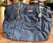 Storksak London Olivia Blue Nylon 10 Pouch 3 Zip Pockets Diaper Bag