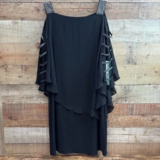 MSK Black Rhinestone Cold Shoulder Size XL Curvy Dress