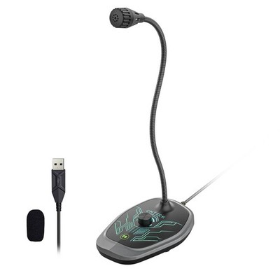 CMTECK USB Computer Microphone, RGB Light, Mute Function Small, Dynamic