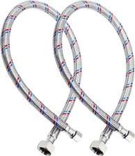 24'' Faucet Hose Connector, 3/8" Comp x 1/2" FIP Braided Stainless Steel Fauc...