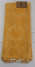 Design Imports DII Sunflower / Stripe Reversible Kitchen Towel 18 x 28" New