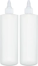 Condiment Squeeze Bottles, 16 OZ Empty Squirt Bottle with Twist Top Cap, Leak Pr