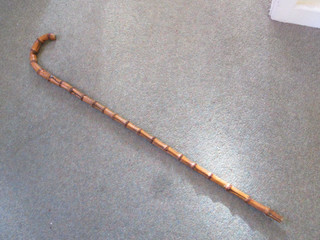 Antique Bentwood Handle Bamboo Walking Cane Stick Approx 35" (89 cm) Long