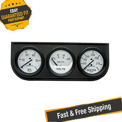 Auto Meter 2327 Autogage Oil Pressure, Water Temp & Voltmeter Trio Gauge Console
