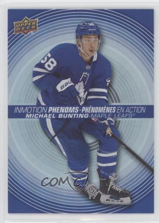 Michael Bunting #PM-9 Hockey Cards 2022 Upper Deck Tim Hortons InMotion Phenoms trading card — raw and PSA graded price guide