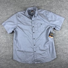 Ridgecut Toughwear Mens XL Gray Short Sleeve Outdoors Button Up NWT