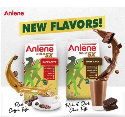 Anlene Gold 5X Milk (3packs x 550gm) Dark Chocolate Café Latte Express Shipping