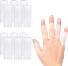 20 Pcs Finger Sleeves Protectors Silicone Sleeve Gel Transparent 