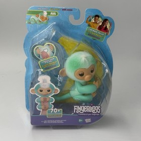 FINGERLINGS Interactive Baby Monkey AVA by Wow Wee, Teal, 70+ Sounds & Reactions