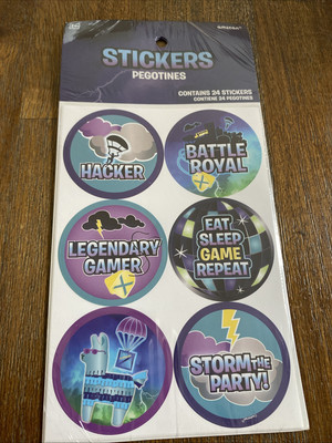 Battle Royal Video Game Kids Birthday Favor Decal Label party favor, 24 Ct.