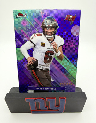 Topps 2025 Topps Finest Baker Mayfield #66 Buccaneers Purple X-Fractor /150