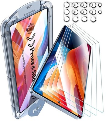 iGluz 4+4 Pack Tempered Glass S25 Ultra, HD Clear -4Pack(Tempered Glass) 