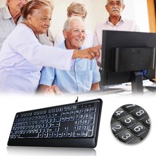 Large Print Backlit Keyboard 104 Keys Wired U...