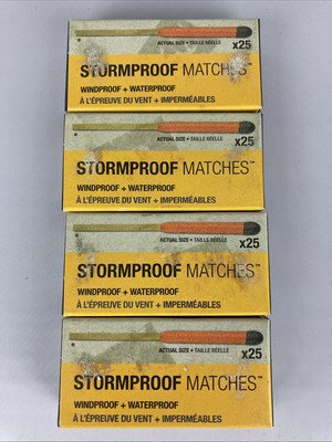 4 X UCO Stormproof Matches 15s Burn, Windproof & Waterproof