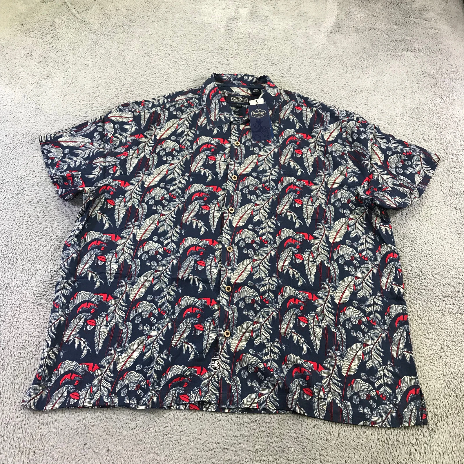 Nat Nast Shirt Mens 2XL XXL Button Up All Over Print Floral Hawaiian Camp Blue F
Opens in a new wind